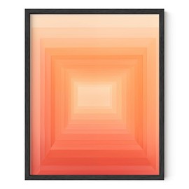 HAUS AND HUES Colorful Abstract Wall Art - Minimalist Retro Picture for Living Room Decor, Red and Pink Modern Wall Art Painting (Pink Geometric 2, Unframed, 8x10)