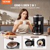VEVOR Coffee Maker with Grinder, 10 Cup Coffee Machine, Grind