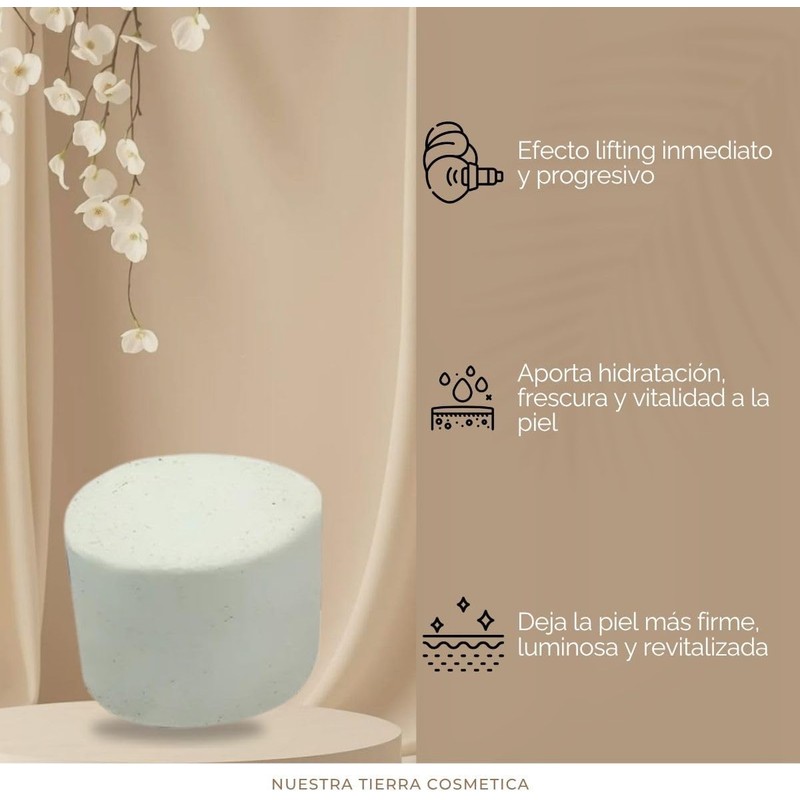 Nuestra Tierra Cosmética Mascarilla Sólida Anti Ojeras, Revitalizante, Refrescante y