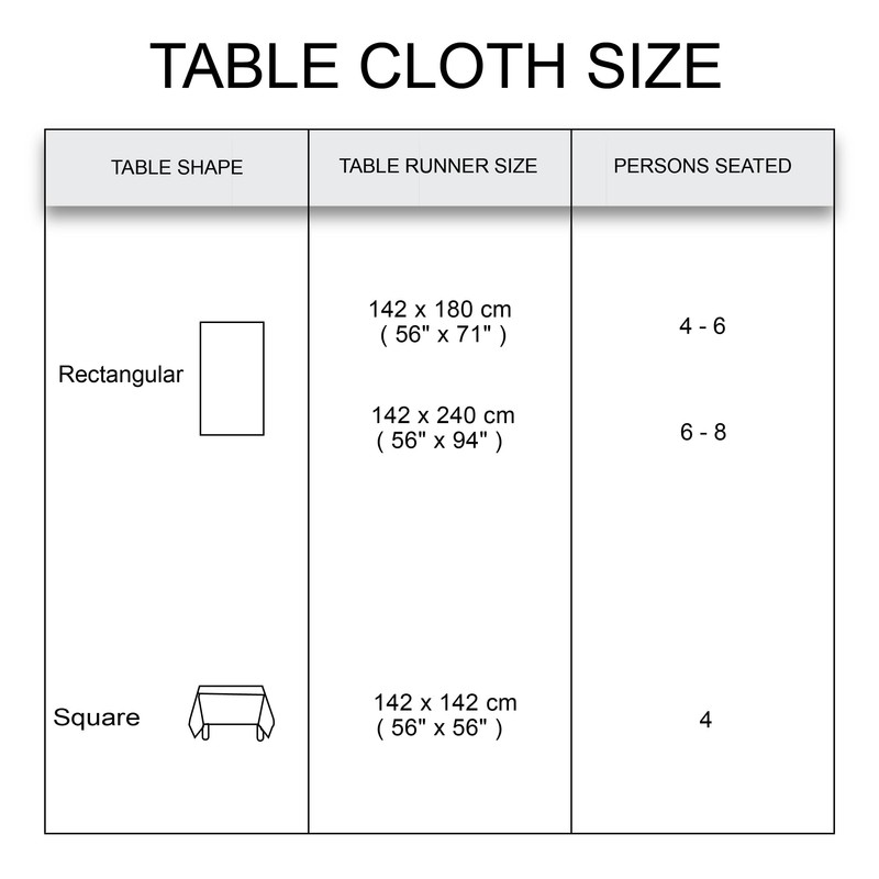 Encasa XO Silky Polyester Table Cloth For 4 Seater Table