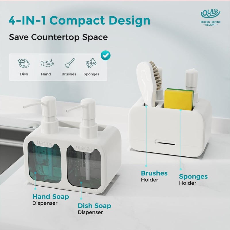 LINZOM Soap Dispenser for Kitchen Sink, 700ml Kitchen Soap Dispenser