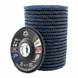 Merryland Flap Disc 5 inch Metal for Angle Grinder, 5inch 40 Grit T29 Flap Wheel 20 Pack, Blue Zirconium Corundum INOX Stainless Steel Iron Universal, Craft-Line FC1108214-20