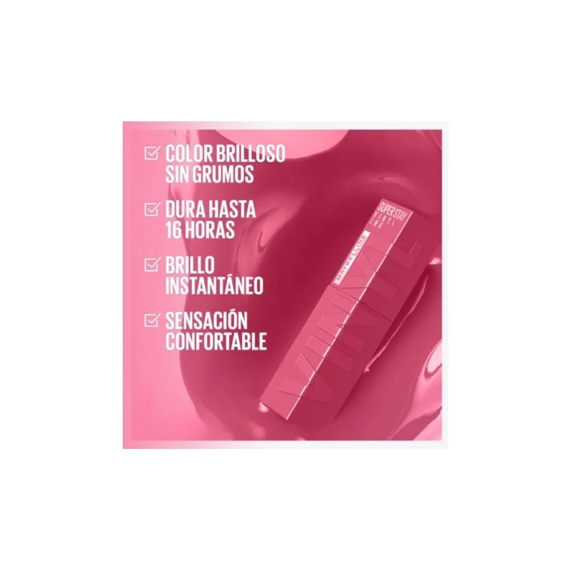 Maybelline Labial Superstay Vinyl Ink 4.2ml, dura 16H, da brillo,