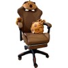 Silla Gamer Ergonómica Capibara, Ajustable en Altura, Reposabrazos Acolchados, Marrón