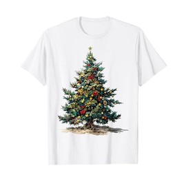 Christmas Tree Xmas Motif Family Christmas Tree T-Shirt, White