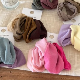 Lemeilleur 20 PCS Wide Cotton Seamless Hair Ties Bands Headrope Ponytail Holders Thick Hair High Elastics for Thick Heavy and Curly Hair Multicolor