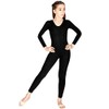 Body Wrappers Girl's Long Sleeve Unitards 4-6 BLACK