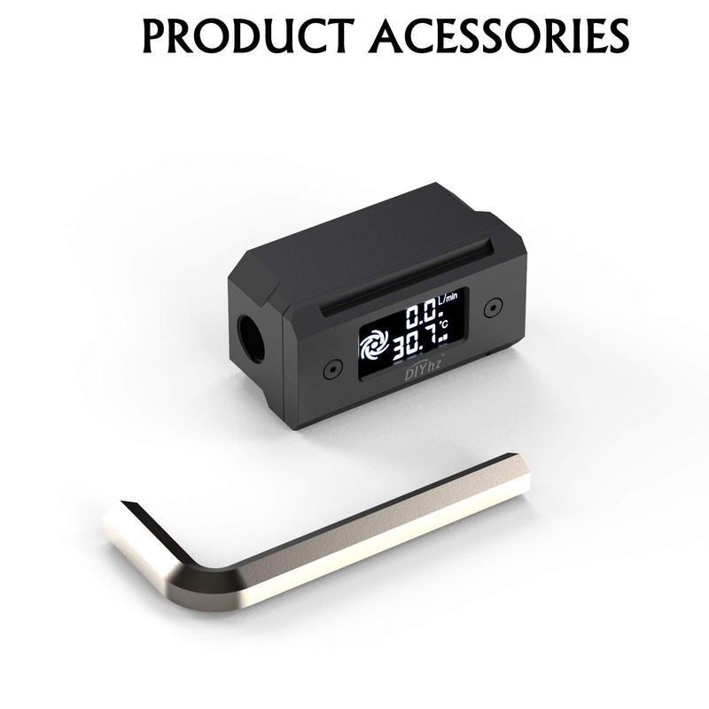 DIYhz G1/4 Aluminum Alloy Shell LCD displaydigital Display Flow Thermometer