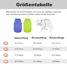 Kickred Pack of 2 Summer Dog Shirts, Quick-Drying Breathable Dog Clothing, Pet Sleeveless Vest, Lightweight Stretchy Tank Top, T-shirts for Dogs Boys Girls (Deep Blue + Dark Green, M)