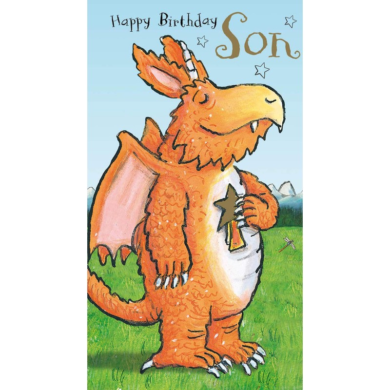 Julia Donaldson Zog the Dragon Son Birthday Card,Multi Colour,ZG005