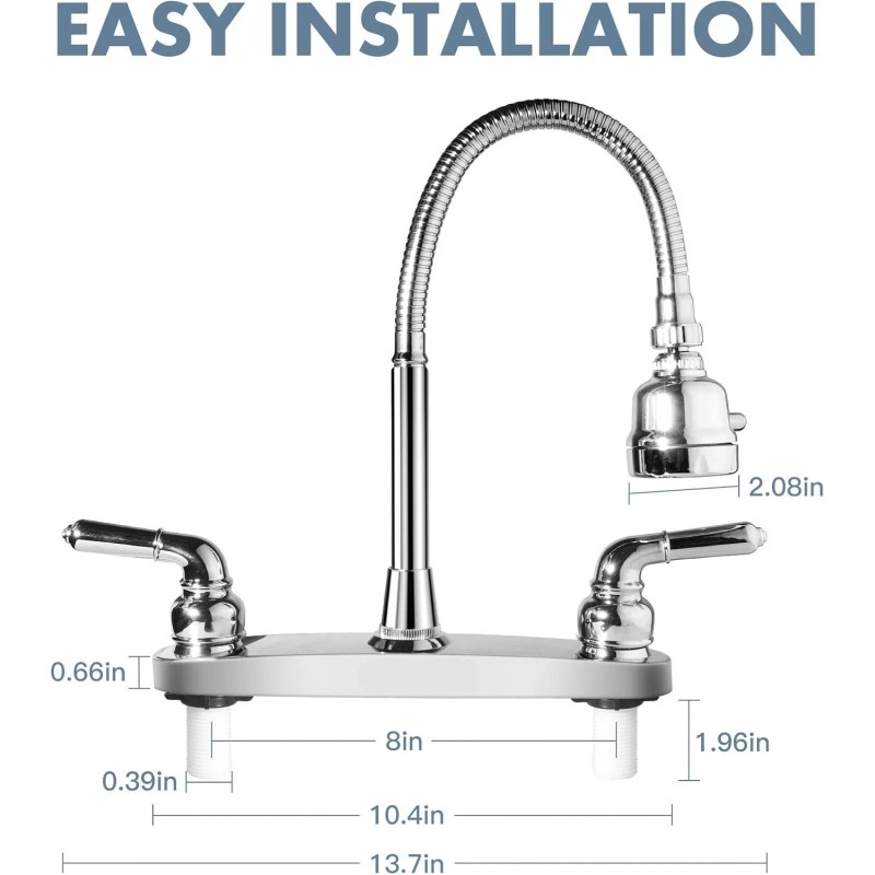 EXCELFU RV Kitchen Faucet,Camper Sink Faucets Replacement with Chrome
