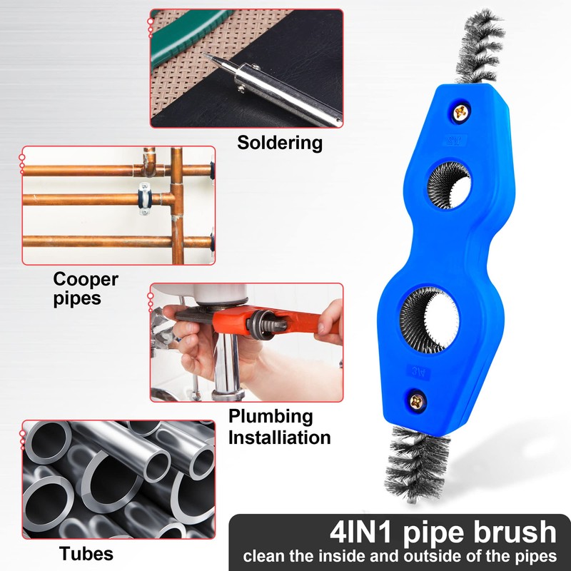 6 Pieces Copper Pipe Cleaner and Reamer Value Set -