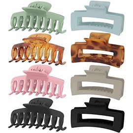 8 Piezas Lolalet Pinzas para Cabello, Hair Clip Multi-Color 4 Mate 4 Brillante Claw Garra con Resorte Potente para Todo Tipo de Pelo Abundante Largo Corto Fino Rizado Antideslizante de Moda -Color A