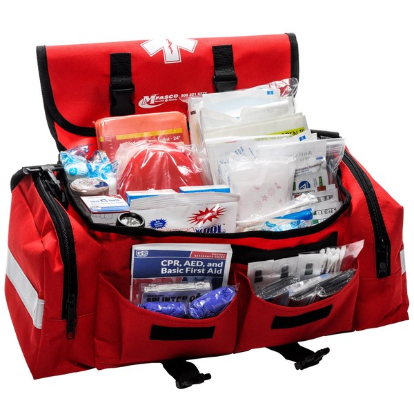 School Emergency First Aid Kit by MFASCO Red Bag