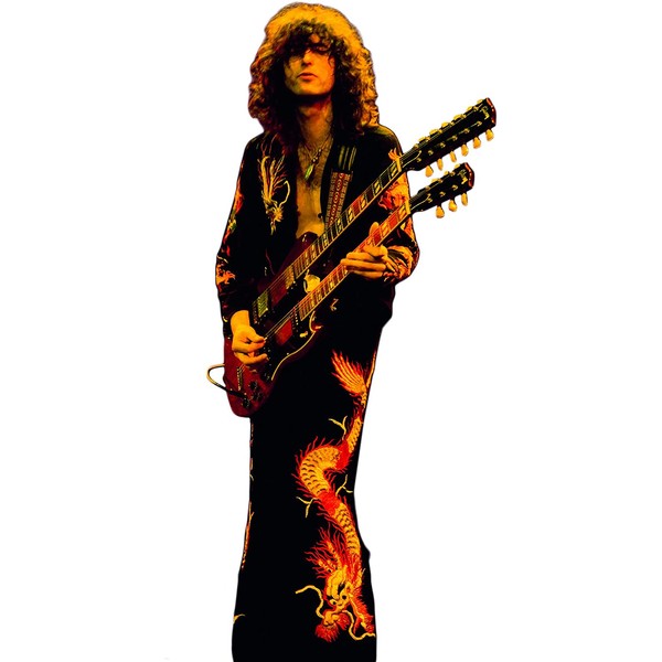 Hollywoodprop Jimmy Page LED Zeppelin Gibson SG Double-Neck Guitar LIFESIZE Cardboard Standup Standee Cutout Poster Figure Display