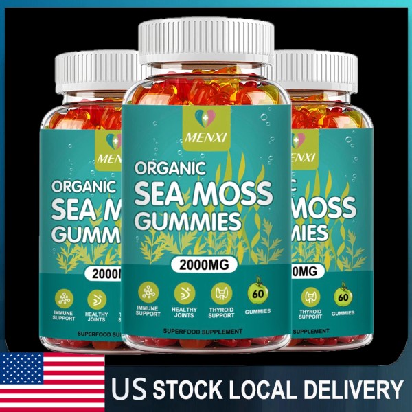 MENXI Natural & Organic Sea Moss 3x60 Gummies Supplement, Rich