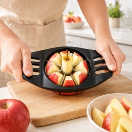 Apple Slicer & Corer for Fast Fruit Prep – Stainless Steel Divider with Easy-Grip Handles for Apples, Pears & Kitchen Snacks