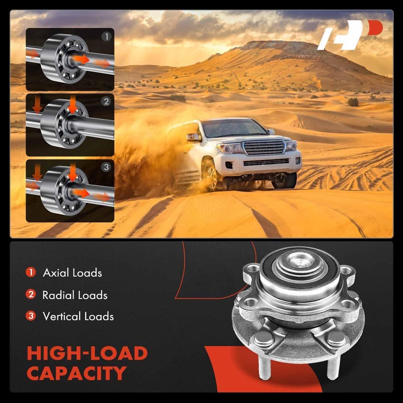 A-Premium 2 x Front Wheel Bearing and Hub Assembly Compatible