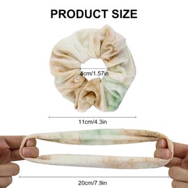 Scrunchies Velvet Soft Hair Bobbles Girls Elastic Hair Scrunchie Pack of 12 Hair Bands Hair Accessories Women and Girls (Tie-Dye)