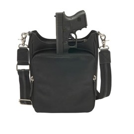 Gun Tote'n Mamas Crossbody Purse, Washable USA Cowhide-Black