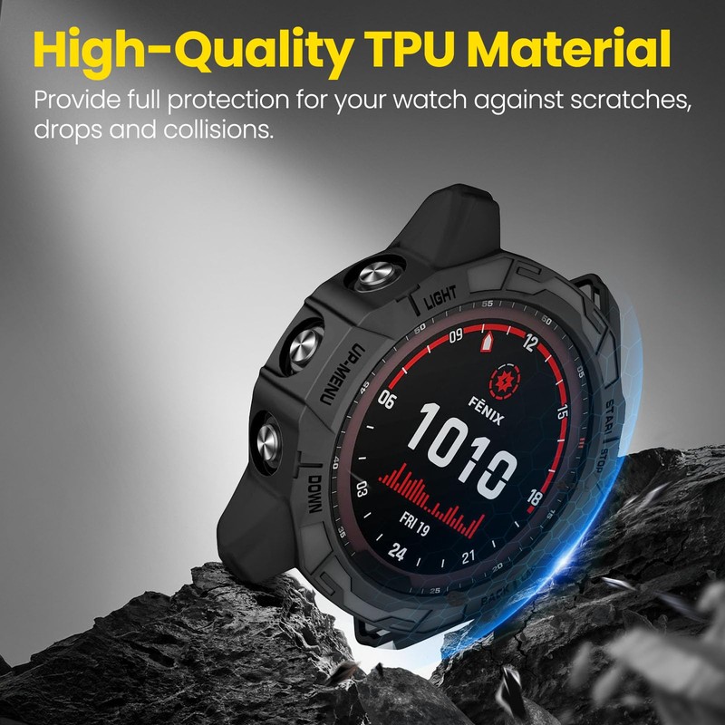 Tuocal 2 Pack Cases Compatible with Garmin Fenix 7X /