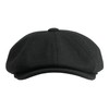 Gamble & Gunn 'Shelby ' Black Herringbone Button Top Cap