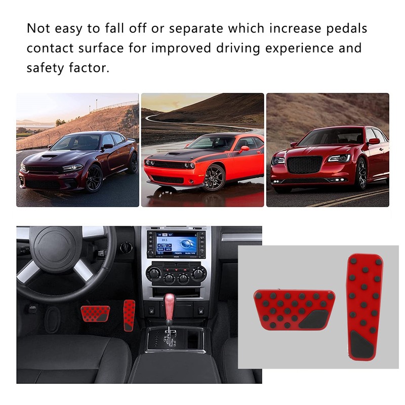2PCS Accelerator Brake Pedals Anti Slip Foot Rest Plate Replacement