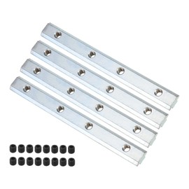 PATIKIL 7.1 Inch Straight Line Connector, 4 Pcs T/V Slot Aluminum Extrusion Connector Corner Bracket with M8 Screws for 45 Series Aluminum Profile (Silver)