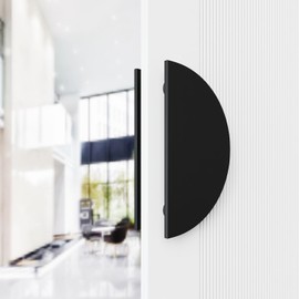 HMXBTO Half-Round Pull Handle, Double-Sided Heavy-Duty Aluminum Push-Pull Handle, Commercial-Grade Glass Door Handle, Barn Door Handle, for Wooden Doors(Black, Dia 7.9in)