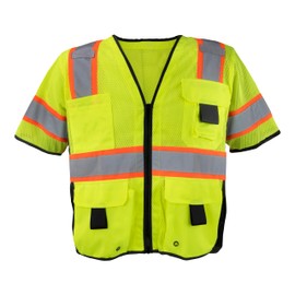 Ironwear 1296 Class 3 Hi-Vis Two-Toned Reflective Safety Vest (Lime, 3X-Large)