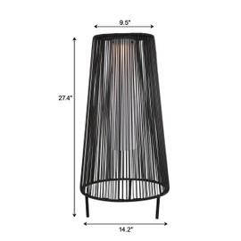 Outdoor Solar Floor Lamp of 2 Pack,Outdoor Solar Powered Lantern for Patio,All Weather Wicker Solar Patio Light for Porch, Yard, Garden, Lawn, and Pathway Decorations