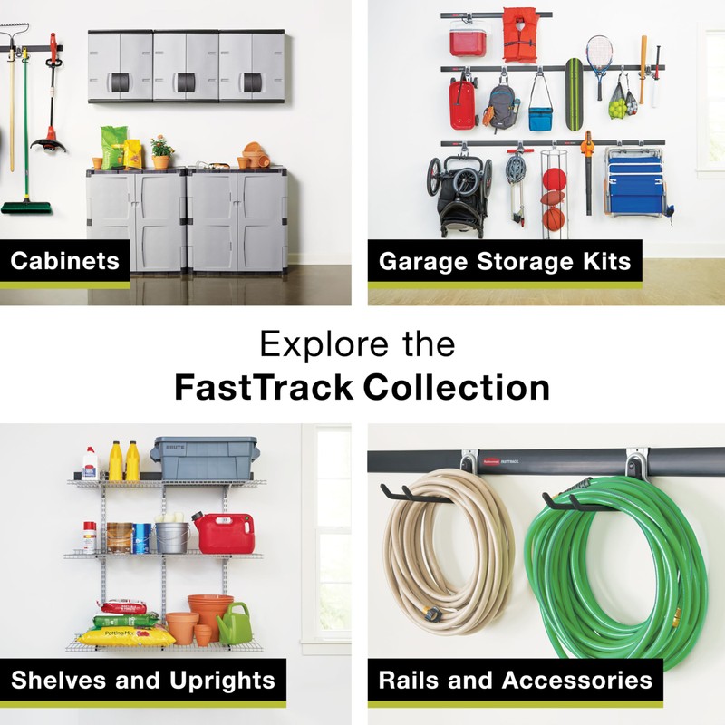 Rubbermaid Fasttrack Rail Storage 48"x16" 3-Shelf Kit, 350 lbs. Per