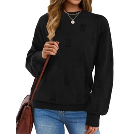 XIEERDUO Sweaters for Women Fall Clothes 2025 Black Sweater Long Sleeve Shirts Cable Knit Sweater Turtleneck M