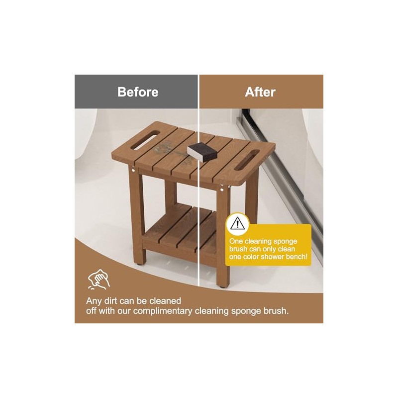 HIPS Shower Benches for Inside Shower, Shower Stool with Space-Efficient