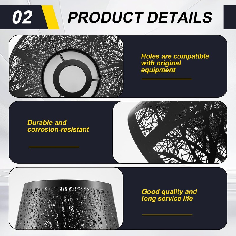 Aswalling Small Lamp Shade, Metal Lampshade with Pattern of Trees