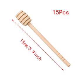 Lilaly 15 PCS 5.9" Wooden Honey Sticks, Honey Dipper, Wooden Spoons for Honey, Wooden Honey Dipper, Honey Spoons Wooden Honeycomb Sticks Honey Spoons for Wedding Party