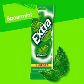EXTRA Spearmint Sugar Free Gum Back To School Chewing Gum, 3 Pack Bulk Gum (45 Sticks Total)