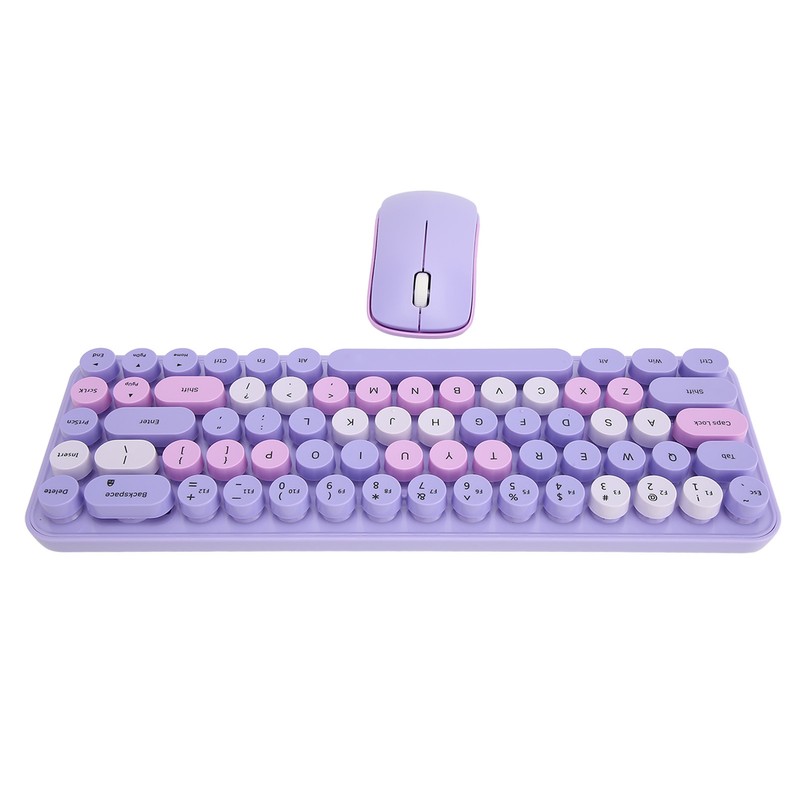 USB Keyboard Mouse 2.4G Wireless 68 Keys Low Consumption Retro