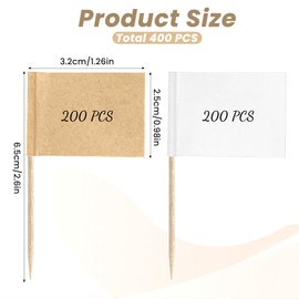 400 Pcs Blank Toothpick Flags Cheese Markers for Charcuterie Cupcake Toppers Pick Cocktail Picks Board Food Label for Party Decoration Cupcake Appetizers Party Buffet Food Fruit