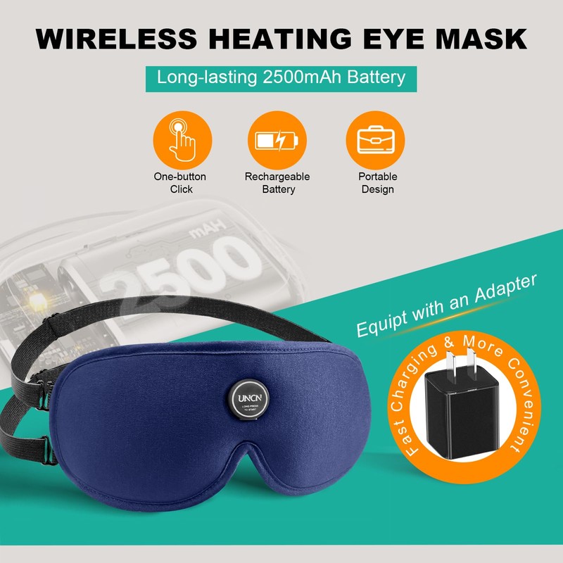 Heated Eye Mask Cordless Warm Eye Compresses for Dry Eyes,