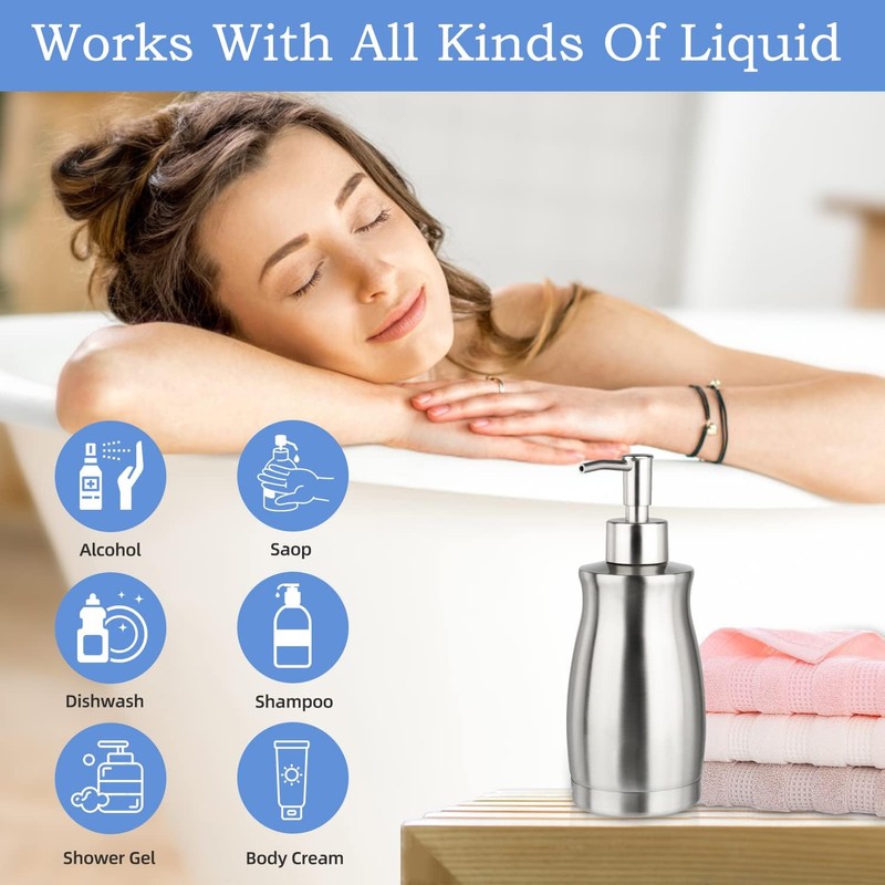 ARKTEK Soap Dispenser Stainless Steel 13.5 Oz - Liquid Hand