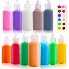 Fottaqqan 12 Pcs Art Sand,Colored Sand Kit,DIY Arts & Crafts Sand for Kids,Fine Sand for Wedding Decor,Painting,Children