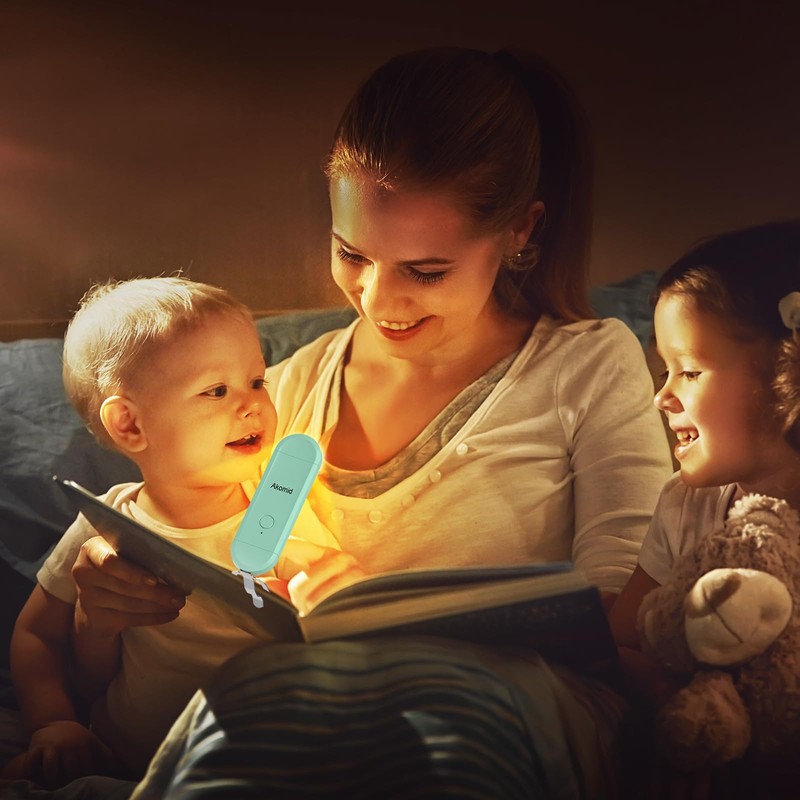 Akomid Book Light, USB Rechargeable Reading Light, Eye-Cared Amber Light