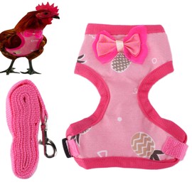 GLOGLOW Pet Chicken Traction Rope, Adjustable Chicken Harness with Elastic Breathable Pet Harness for Duck Goose Hen Training Walking Strap Traction Rope