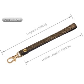 VanEnjoy Genuine Leather Keychain Wristlet Keychain Strap for Wallet Purse Clutch Cellphone Wristlet Key(Bronze)