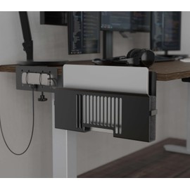 HAVYO Verticle Side-Mount Laptop Desk Stand fits: Dell/Acer/ASUS/XPS/MacBook/Surface/Lenovo/HP/Gaming Laptops (up to 16 inches) (Perforated Steel, Alloy Steel)