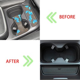 LOCOY Center Console Liner for Honda CRV Accessories 2023 2024 2025, for CR-V Cup Holder Mat, Coaster Trim, Non-Slip Dust Interior, Door Slot Pad, Custom Rubber Decoration Insert (17pcs, Black Trims)