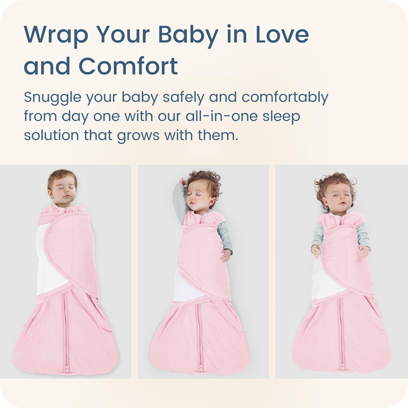 TOTBASIC Baby Swaddle Blanket 3-6 Months, 1.0 TOG 3-Way Adjustable
