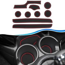 SXCY for 2015-2024 Mini Cooper Accessories [2-Door F56] Cup Holder Inserts Liner 2023 2024 Cooper Door Slot Mats for Mini Cooper Accessories 2024 Cooper Console Liners Anti-Dust Waterproof Mat (Red)