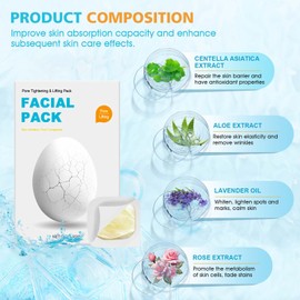 Allony Overnight Mask Face, Face Care Face Mask, Pack of 8 Collagen Mask Moisturising Mask Face, Rejuvenates the Skin, Provides Deep Moisture, Tightens Pores